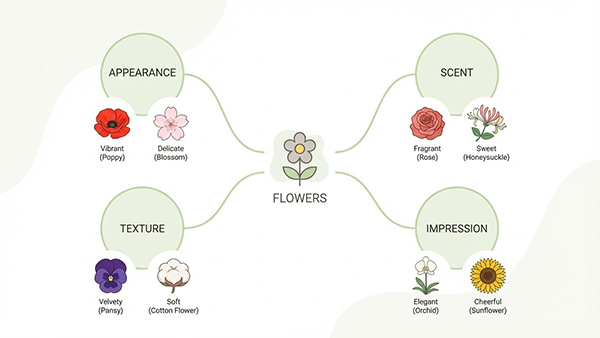 how to describe flower in quiz