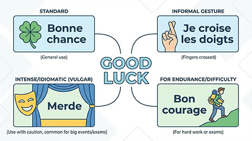 how fo you say good luck in french