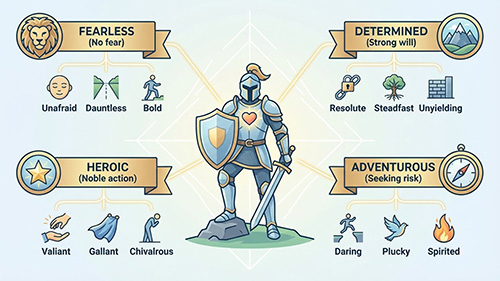 whats an adverb to describe bravery