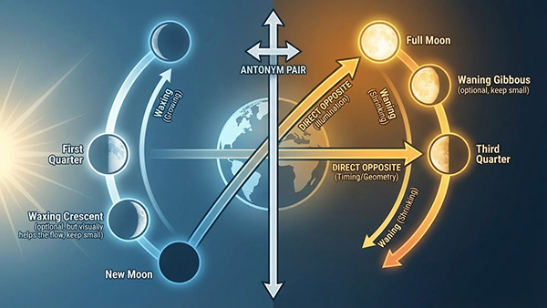 opposite of wax n lunar terms